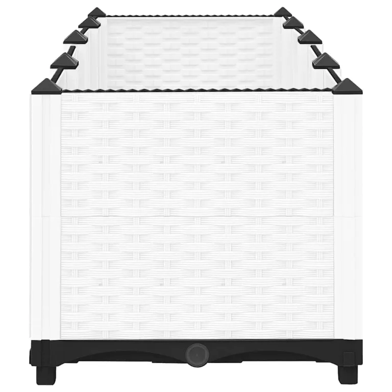 vidaXL Hochbeet, Kräuterbeet Gemüsebeet zum Selber Bauen, Blumenkasten im Rattan-Look, Pflanzkasten für Garten Terrasse Balkon, Polypropylen – Bild 7