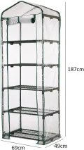 Aewächshaus Abdeckung, Ohne Regal, Aufrollbare Tür Treibhaus Anzuchthaus Gartenhaus, Frühbeet Tomatenhaus Gemüse Gewächshaus, PVC Abdeckung Transparent für Garten Balkon, Foliengewächshaus Gewächshaus - Thumbnail 4