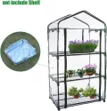 Aewächshaus Abdeckung, Ohne Regal, Aufrollbare Tür Treibhaus Anzuchthaus Gartenhaus, Frühbeet Tomatenhaus Gemüse Gewächshaus, PVC Abdeckung Transparent für Garten Balkon, Foliengewächshaus Gewächshaus - Thumbnail 3