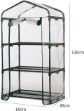Aewächshaus Abdeckung, Ohne Regal, Aufrollbare Tür Treibhaus Anzuchthaus Gartenhaus, Frühbeet Tomatenhaus Gemüse Gewächshaus, PVC Abdeckung Transparent für Garten Balkon, Foliengewächshaus Gewächshaus - Thumbnail 4