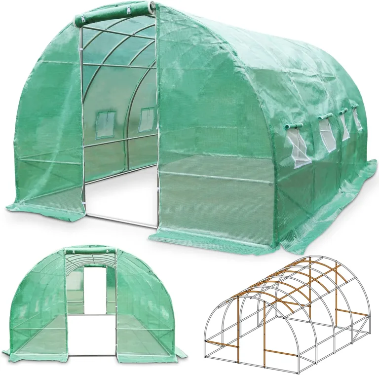TOM Gewächshaus, Foliengewächshaus Folientunnel 175g/m² extra stabil & langlebig – 4 Größen: 2x3m 3x4m 3x6m Gewächshaus mit Erdanker – 2 Türen – Fenster mit Insektenschutz – für Tomaten & Co. – Bild 9