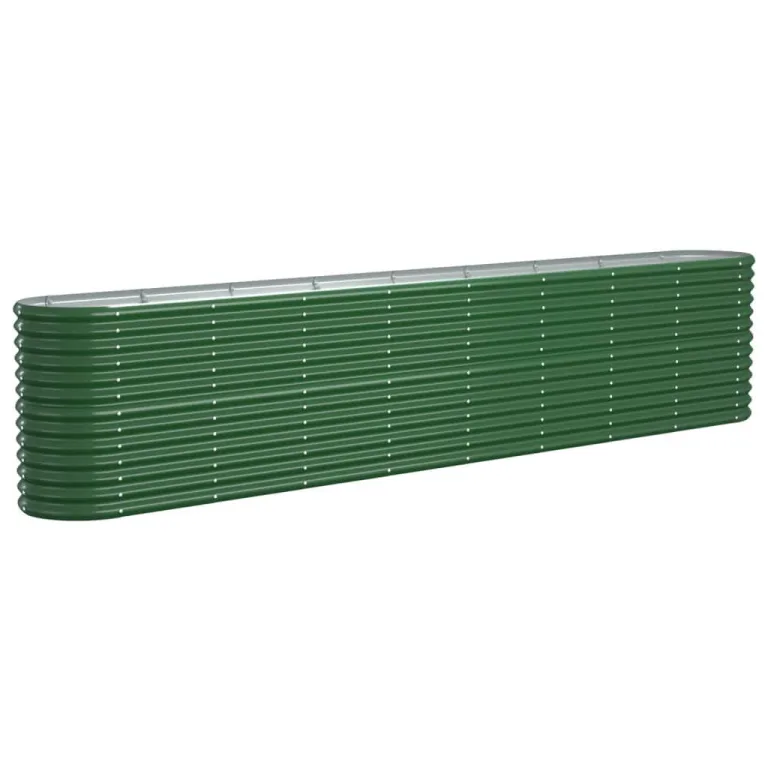 vidaXL Hochbeet, Wetterfestes Hochbeet für Garten Balkon Terrasse, Kräuterhochbeet zum Selber Bauen, Pflanzkasten aus Metall, Verzinkter Stahl Grün – Bild 10