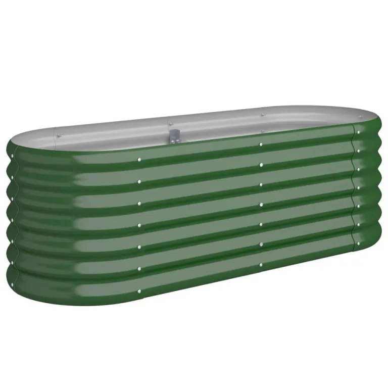 vidaXL Hochbeet, Wetterfestes Hochbeet für Garten Balkon Terrasse, Kräuterhochbeet zum Selber Bauen, Pflanzkasten aus Metall, Verzinkter Stahl Grün – Bild 1