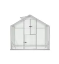 Aluminium Gewächshaus Glas 640x220 cm - Gewächshäuser Groß - Treibhaus Gewächshaus mit Fundament - Glashaus Tomaten - Gewaechshaus 14,3m2 - Greenhouse Outdoor - 6 mm Platten - Thumbnail 3