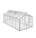 Aluminium Gewächshaus Glas 640x220 cm - Gewächshäuser Groß - Treibhaus Gewächshaus mit Fundament - Glashaus Tomaten - Gewaechshaus 14,3m2 - Greenhouse Outdoor - 6 mm Platten - Thumbnail 10