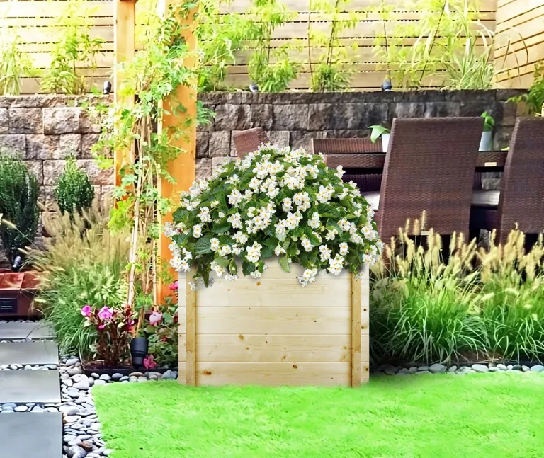 TIMBELA Hochbeet Holz - 78x38xH57 cm - Blumenbeet für Garten - Kräuterbeet - Pflanzkasten Holz - Hochbeet Balkon Garten Terrasse - Solid 28 mm Pine/Spruce Wood M612 – Bild 7