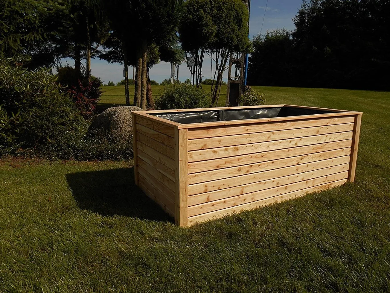 Gartenwelt Riegelsberger Hochbeet 180x80x72 cm aus modernen Rhombusleisten Lärchenholz Natur Kräuterbeet Gemüsebeet Pflanzbeet - Bild 1