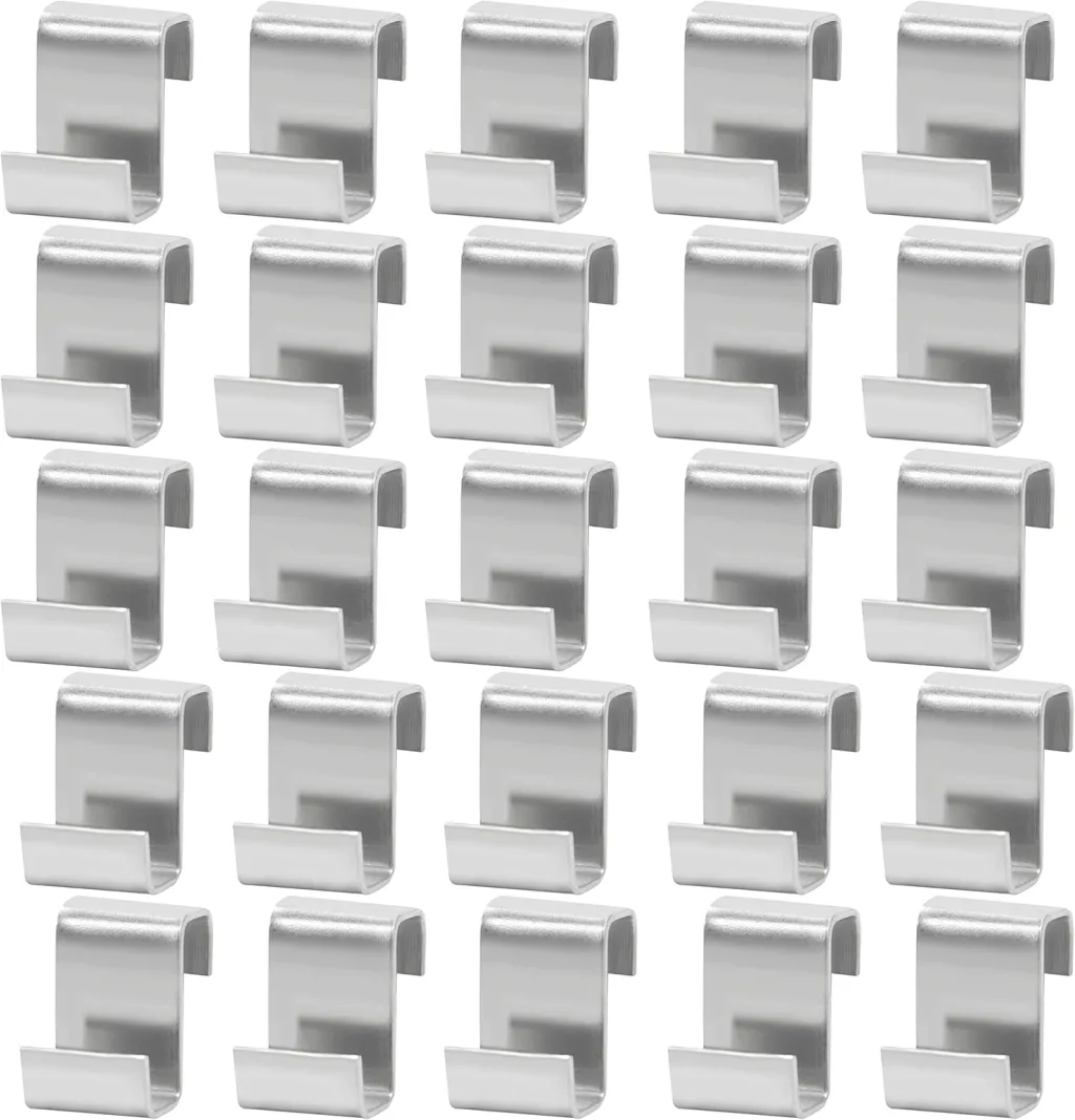 25 Stück Z-Clips für Gewächshausglasscheiben Gewächshausclips für Glas Edelstahl Gewächshaus Z-Clips Gewächshausfensterclips Glasscheibenbefestigungen Clips für Gewächshausglas Ersatzzubehör