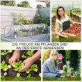 Outsunny Gewächshaus, Winterfest Foliengewächshaus mit aufrollbaren Reißverschlusstür Treibhaus aus Stahl, Tomatenhaus 395 x 100 x 80 cm, Tomatengewächshaus für Tomaten, Gemüse, Transparent - Thumbnail 6