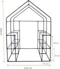 NATIV Foliengewächshaus | Tomaten Gewächshaus mit 8 praktischen Ablagen| Tomatenhaus aus robuster Gewächshausfolie | Treibhaus mit aufrollbarer Türe | Anzuchthaus 143 x 143 cm, 195 cm hoch - Thumbnail 2