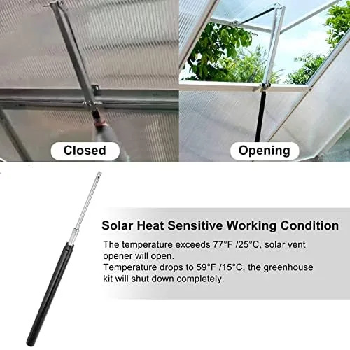 Automatischer Fensteröffner für Gewächshaus Automatisches Öffnen und Schließen Temperaturgesteuert 7kg Hubkraft 45cm Öffnungshöhe (2PCS) – Bild 5