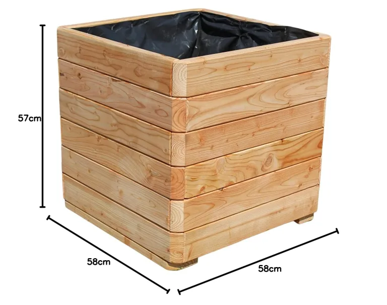 Gartenwelt Riegelsberger Massiver Pflanzkasten Mammut 58x58x57 cm aus Lärchenholz Natur Blumenkasten Blumentopf Pflanzkübel Kräutertopf Balkonkasten fertig montiert – Bild 10