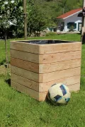 Gartenwelt Riegelsberger Massiver Pflanzkasten Mammut 58x58x57 cm aus Lärchenholz Natur Blumenkasten Blumentopf Pflanzkübel Kräutertopf Balkonkasten fertig montiert - Thumbnail 5