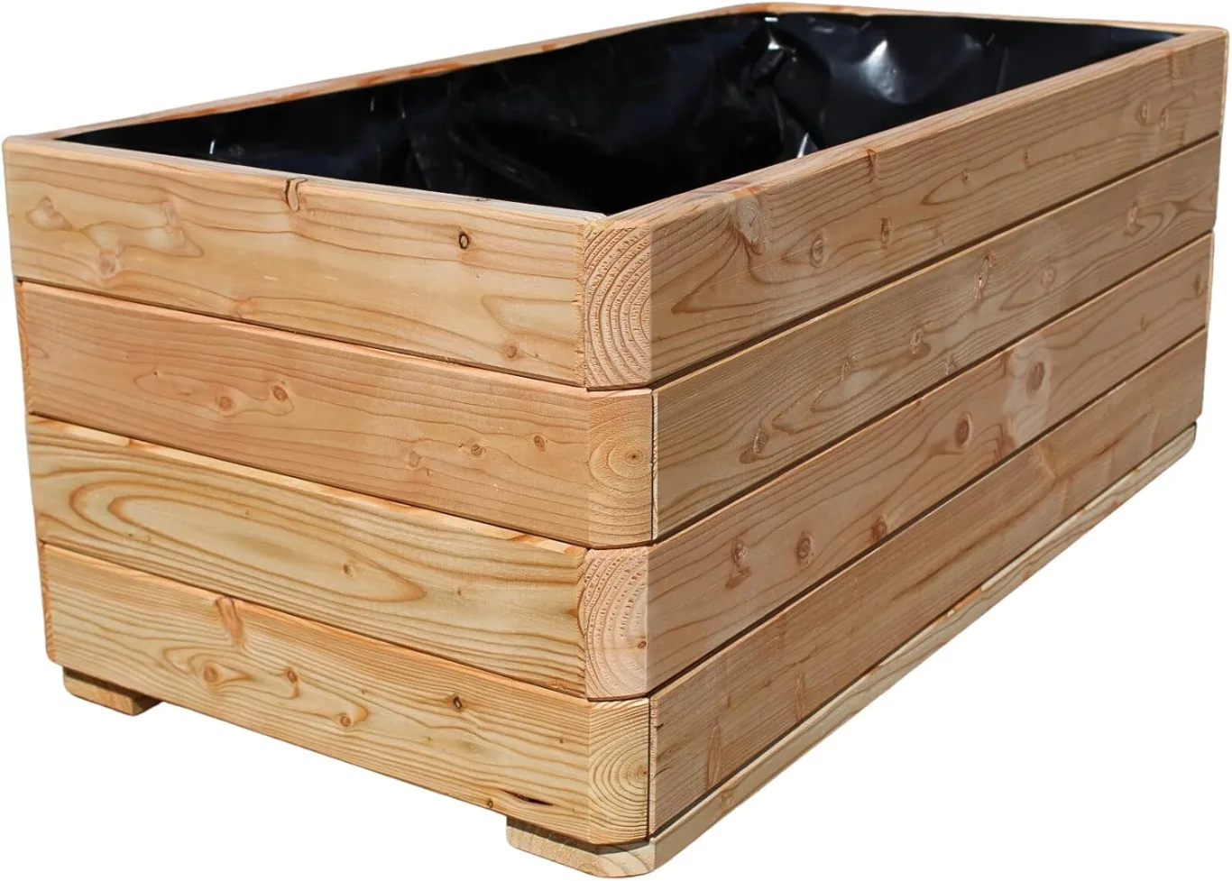 Gartenwelt Riegelsberger Massiver Pflanzkasten Mammut 100x50x39 cm aus Lärchenholz Natur Blumenkasten Blumentopf Pflanzkübel Kräutertopf Balkonkasten fertig montiert - Bild 1