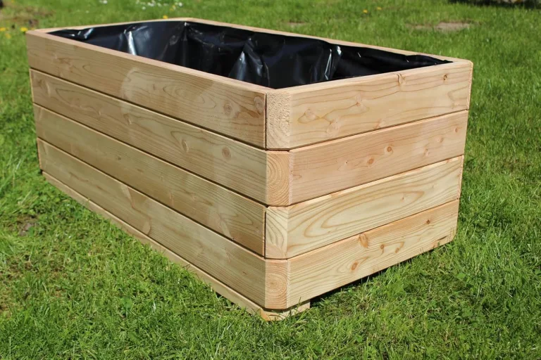 Gartenwelt Riegelsberger Massiver Pflanzkasten Mammut 100x50x39 cm aus Lärchenholz Natur Blumenkasten Blumentopf Pflanzkübel Kräutertopf Balkonkasten fertig montiert – Bild 2