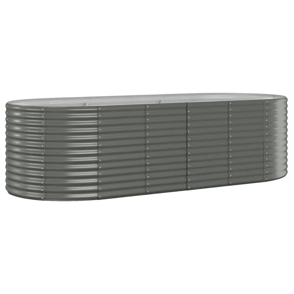 vidaXL Hochbeet, Wetterfestes Hochbeet für Garten Balkon Terrasse, Kräuterhochbeet zum Selber Bauen, Pflanzkasten aus Metall, Pulverbeschichteter Stahl Grau - Bild 1