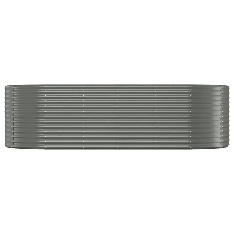 vidaXL Hochbeet, Wetterfestes Hochbeet für Garten Balkon Terrasse, Kräuterhochbeet zum Selber Bauen, Pflanzkasten aus Metall, Pulverbeschichteter Stahl Grau – Bild 4
