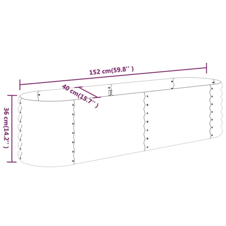 vidaXL Hochbeet, Wetterfestes Hochbeet für Garten Balkon Terrasse, Kräuterhochbeet zum Selber Bauen, Pflanzkasten aus Metall, Verzinkter Stahl Grau – Bild 3