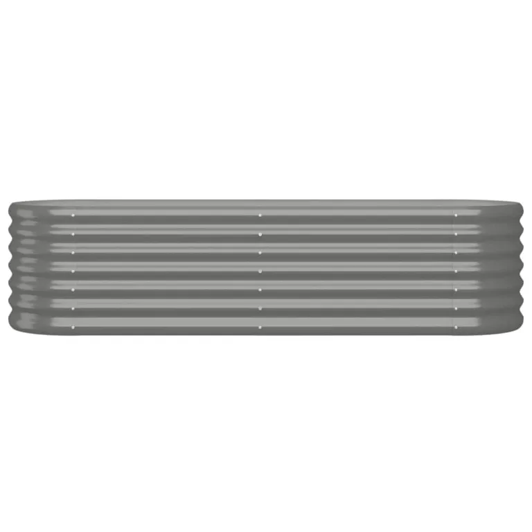 vidaXL Hochbeet, Wetterfestes Hochbeet für Garten Balkon Terrasse, Kräuterhochbeet zum Selber Bauen, Pflanzkasten aus Metall, Verzinkter Stahl Grau – Bild 5