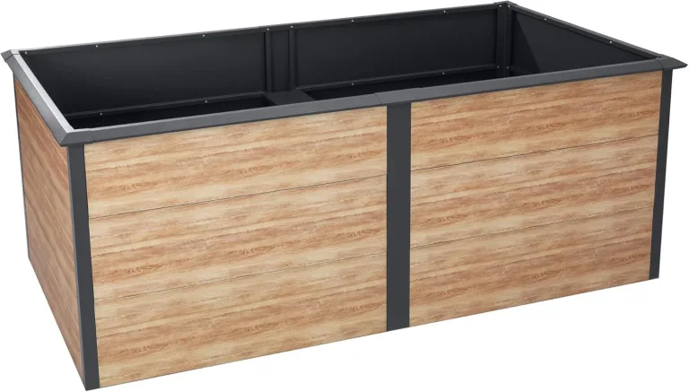 Zelsius Hochbeet für Garten, Terrasse oder Balkon Anthrazit RAL 7016 | 200 x 100 x 77 cm, in Holzoptik | Gemüsebeet, Blumenbeet, Pflanzbeet, Pflanzkasten, Blumenkasten, Gartenbeet – Bild 1