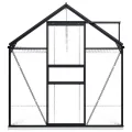 HOMIUSE Gewächshaus mit Fundamentrahmen Anthrazit Aluminimum 7,03 m³ 190x370x202 cm Gewächshaus Glas Balkon Gewächshaus Winterfest Gewächshaus Heizung Gewächshäuser Gewächshaus Groß Glashaus - Thumbnail 2