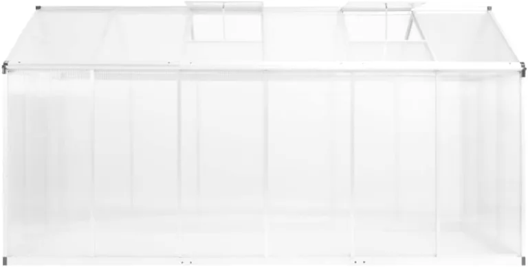Gewächshaus Aluminium 362x190x195 cm 13,41 m³ Groß Glas Anlehngewächshaus Winterfest Heizung Tomatenhaus Glashaus Smart Garden – Bild 2
