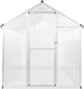 Gewächshaus Aluminium 362x190x195 cm 13,41 m³ Groß Glas Anlehngewächshaus Winterfest Heizung Tomatenhaus Glashaus Smart Garden - Thumbnail 3