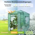 RELAX4LIFE Gewächshaus, Foliengewächshaus Winterfest mit 2 Aufrollbaren Fenstern & 2 Aufrolltüren, Überwinterungszelt für Pflanzen, Pflanzenhaus für Blumen Gemüse Obst, 250 × 180 × 210-230cm - Thumbnail 2