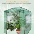 RELAX4LIFE Gewächshaus, Foliengewächshaus Winterfest mit 2 Aufrollbaren Fenstern & 2 Aufrolltüren, Überwinterungszelt für Pflanzen, Pflanzenhaus für Blumen Gemüse Obst, 250 × 180 × 210-230cm - Thumbnail 3