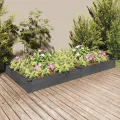 vidaXL Hochbeet, Pflanzbeet mit Einsatz, Pflanzkübel für Blumen Obst Gemüse, Kräuterbeet Gemüsebeet für Garten Balkon Terrasse, Grau Massivholz Tanne - Thumbnail 2