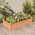 vidaXL Hochbeet, Pflanzbeet mit Einsatz, Pflanzkübel für Blumen Obst Gemüse, Kräuterbeet Gemüsebeet für Garten Balkon Terrasse, Braun Massivholz Tanne - Thumbnail 2