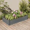 vidaXL Hochbeet, Pflanzbeet mit Einsatz, Pflanzkübel für Blumen Obst Gemüse, Kräuterbeet Gemüsebeet für Garten Balkon Terrasse, Grau Massivholz Tanne - Thumbnail 2