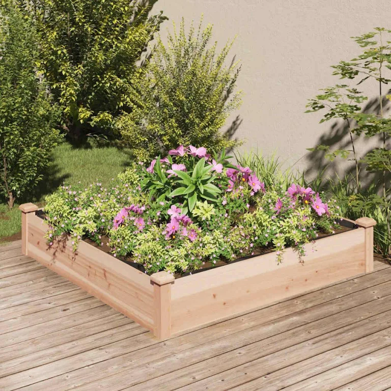 vidaXL Hochbeet, Pflanzbeet mit Einsatz, Pflanzkübel für Blumen Obst Gemüse, Kräuterbeet Gemüsebeet für Garten Balkon Terrasse, Massivholz Tanne – Bild 2