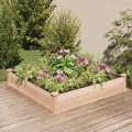 vidaXL Hochbeet, Pflanzbeet mit Einsatz, Pflanzkübel für Blumen Obst Gemüse, Kräuterbeet Gemüsebeet für Garten Balkon Terrasse, Massivholz Tanne - Thumbnail 2