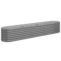 vidaXL Hochbeet, Wetterfestes Hochbeet für Garten Balkon Terrasse, Kräuterhochbeet zum Selber Bauen, Pflanzkasten aus Metall, Verzinkter Stahl Grau - Thumbnail 1