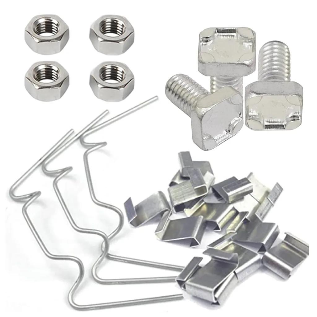 400 Stück Edelstahl-Gewächshaus-Zubehör, Verglasungs-Clip, Befestigungsclip, Aluminium, M6 x 11, Schraubenmuttern, komplettes Set