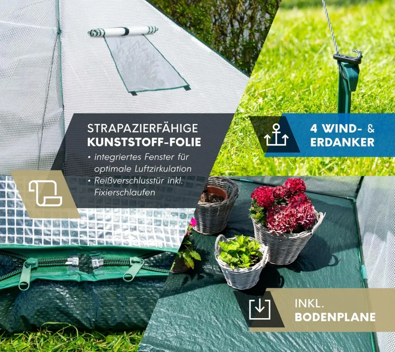 Westmann Überwinterungszelt Peperoni | 180x180x200 cm | Pflanzenschutz & Foliengewächshaus zum Überwintern von Pflanzen – Bild 5