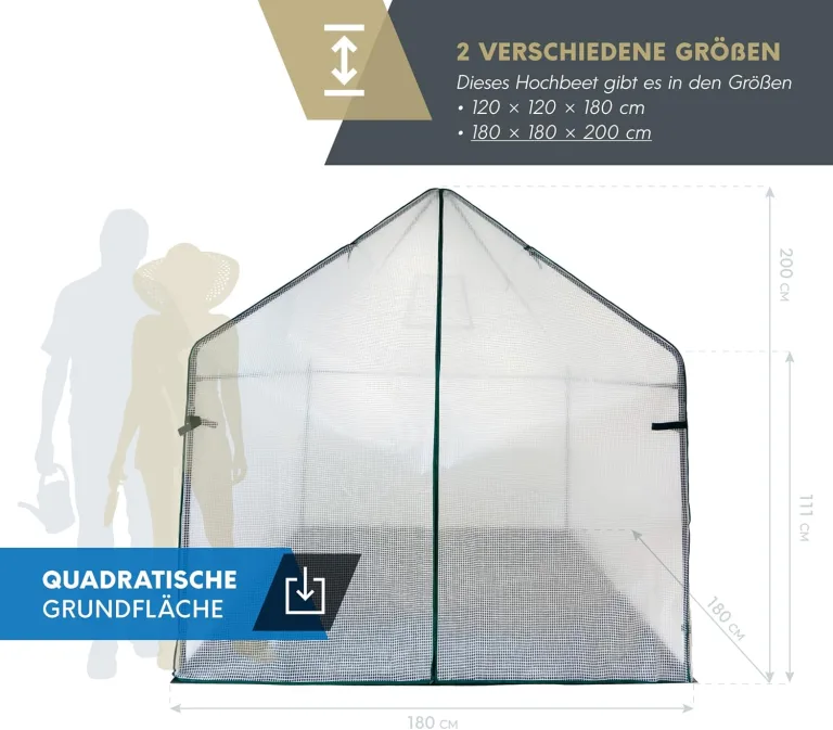 Westmann Überwinterungszelt Peperoni | 180x180x200 cm | Pflanzenschutz & Foliengewächshaus zum Überwintern von Pflanzen – Bild 7