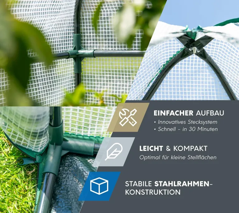 Westmann Überwinterungszelt Chili | 120x120x180 cm Weiß| Pflanzenschutz & Foliengewächshaus zum Überwintern von Pflanzen – Bild 6