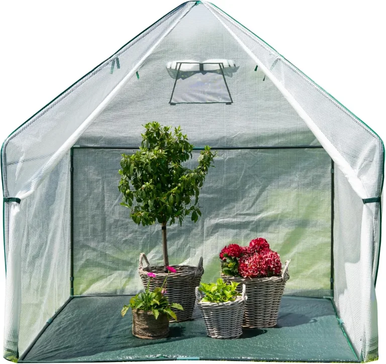 Westmann Überwinterungszelt Chili | 120x120x180 cm Weiß| Pflanzenschutz & Foliengewächshaus zum Überwintern von Pflanzen – Bild 8