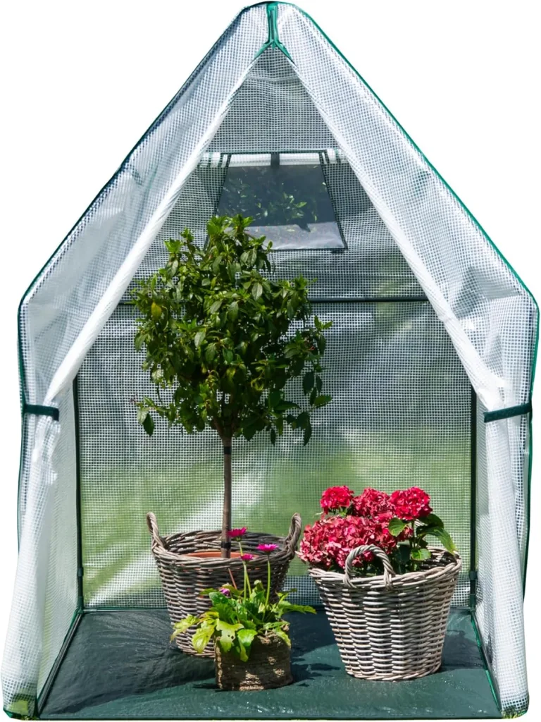 Westmann Überwinterungszelt Chili | 120x120x180 cm Weiß| Pflanzenschutz & Foliengewächshaus zum Überwintern von Pflanzen – Bild 1
