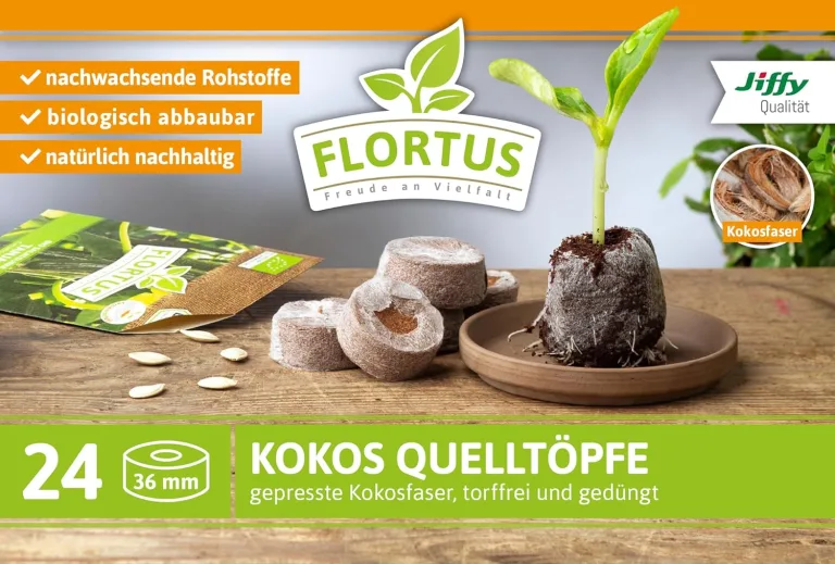 FLORTUS Set Zimmergewächshaus BoQube M Kupfer & Kokos Quelltöpfe (24 STK) | Gewächshaus & Quelltabletten aus Kokoserde Anzuchterde | Geschenkset – Bild 6