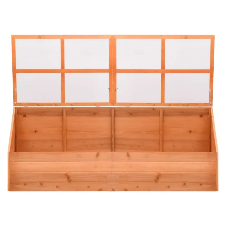 Homgoday Gewächshaus aus Holz 180 x 57 x 62 cm, Gewächshaus für den Garten, Gewächshaus für Gemüse, Gewächshaus für Pflanzen – Bild 3