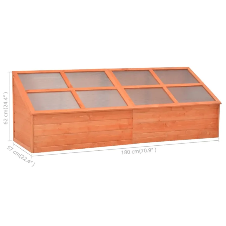 Homgoday Gewächshaus aus Holz 180 x 57 x 62 cm, Gewächshaus für den Garten, Gewächshaus für Gemüse, Gewächshaus für Pflanzen – Bild 6