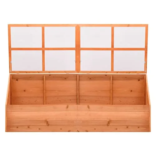 Homgoday Gewächshaus aus Holz 180 x 57 x 62 cm, Gewächshaus für den Garten, Gewächshaus für Gemüse, Gewächshaus für Pflanzen – Bild 9