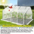 Froadp Gewächshaus Klein Tomatenhaus aus Glasfaser and Eisengerüst Mini Gewächshaus 180x90x90cm Tomatenhaus Gewaechshaus mit 2 Rolltor für Gärten Balkone Terrassen Hinterhöfe (Weißer Mesh Bezug) - Thumbnail 4