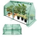 Froadp Gewächshaus Klein Tomatenhaus aus Glasfaser and Eisengerüst Mini Gewächshaus 180x90x90cm Tomatenhaus Gewaechshaus mit 2 Rolltor für Gärten Balkone Terrassen Hinterhöfe (Weißer Mesh Bezug) - Thumbnail 9