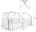 Mini Gewächshaus Tomatengewächshaus 180x90x90cm Foliengewächshaus Tomatenhaus Frühbeet Treibhaus mit Fenster & Tür Glasfaser Insektensicher Atmungsaktiv (Weiß - Insektenschutzabdeckung) - Thumbnail 2