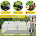 Mini Gewächshaus Tomatengewächshaus 180x90x90cm Foliengewächshaus Tomatenhaus Frühbeet Treibhaus mit Fenster & Tür Glasfaser Insektensicher Atmungsaktiv (Weiß - Insektenschutzabdeckung) - Thumbnail 3