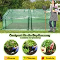 Gewächshaus Foliengewächshaus Tomatenhaus Frühbeet mit 2 aufrollbare Tür, Isoliertasche, Spitzdach, niedrig, UV-beständige für Garten Aufzucht Pflanzen - Grün, 180 x 90 x 90cm - Thumbnail 5
